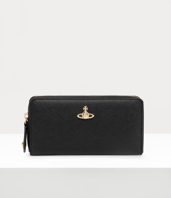 Vivienne Westwood Classic Zip Round Wallet in BLACK